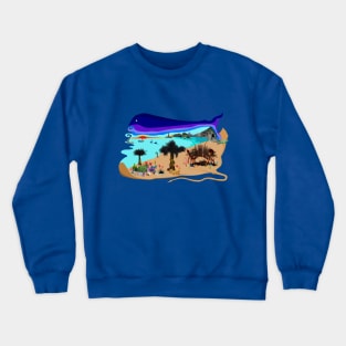 Under The Whale Of Night Crewneck Sweatshirt